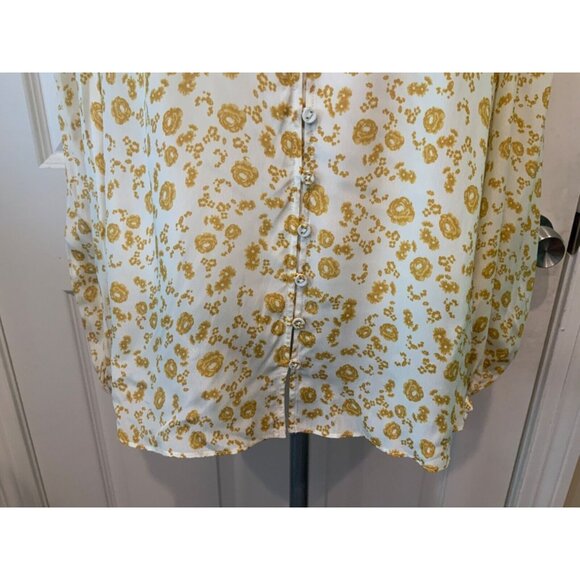 Gilner Farrar White & Gold Rosebud Floral Madison Top $220 Size S, NWT! - Picture 3 of 9